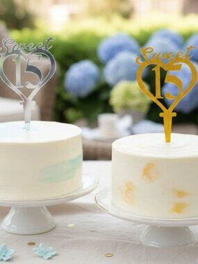 Plastic Heart Sweet 15 Cake Topper Mis Quince Años Decoration